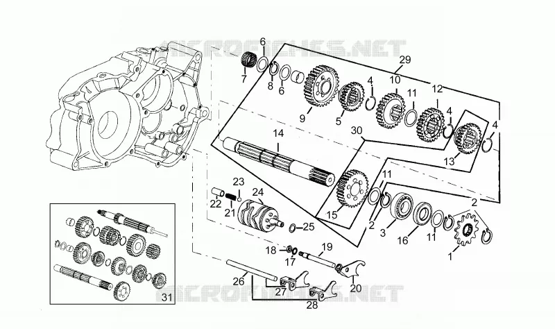 Driven shaft - 6 GEARS
