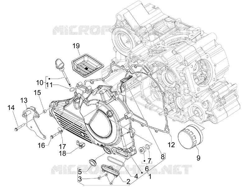 Flywheel magneto cover - Oil filter