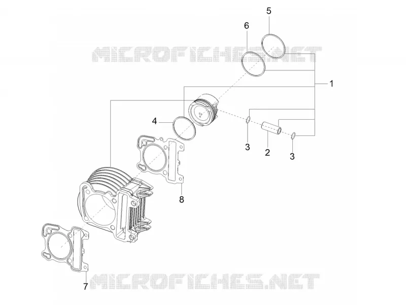 Cylinder-piston-wrist pin unit