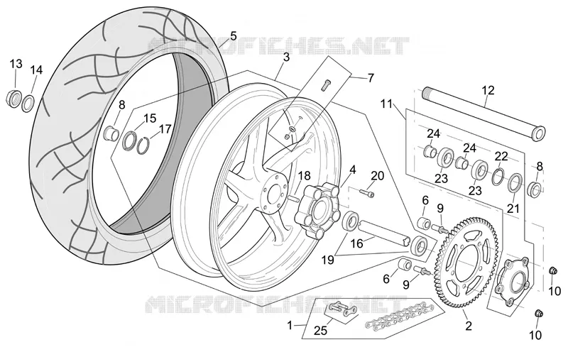 Rear wheel R version