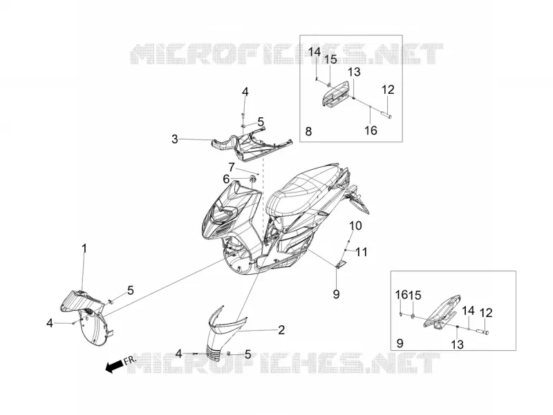 CENTRAL COVER - FOOTRESTS