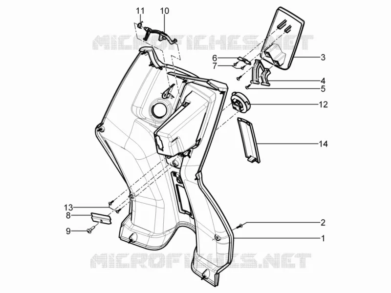 Front glove-box - Knee-guard panel