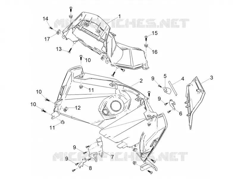 Front glove-box - Knee-guard panel