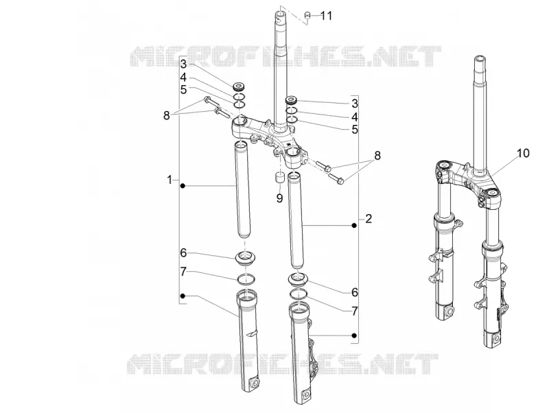 Fork's components (Showa)