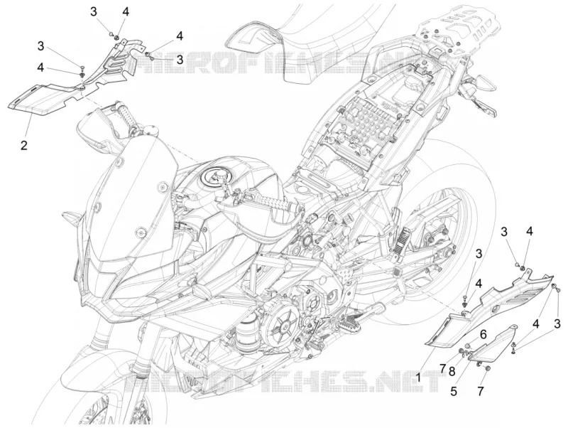 Central body Aprilia APRILIA-MOTORCYCLES 1200 CAPONORD 2015  Caponord
