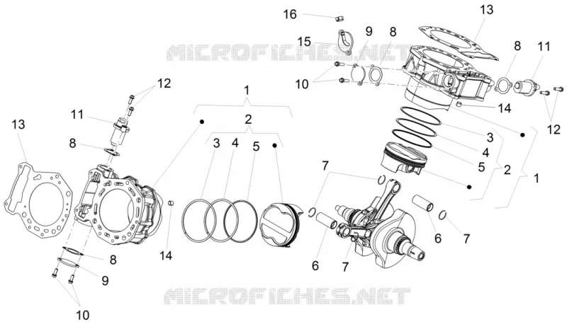 Cylinder - Piston Aprilia APRILIA-MOTORCYCLES 1200 CAPONORD 2016  Caponord
