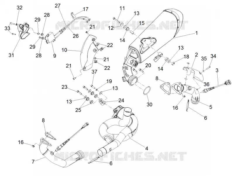 Exhaust pipe Aprilia APRILIA-MOTORCYCLES 1200 CAPONORD 2014  Caponord