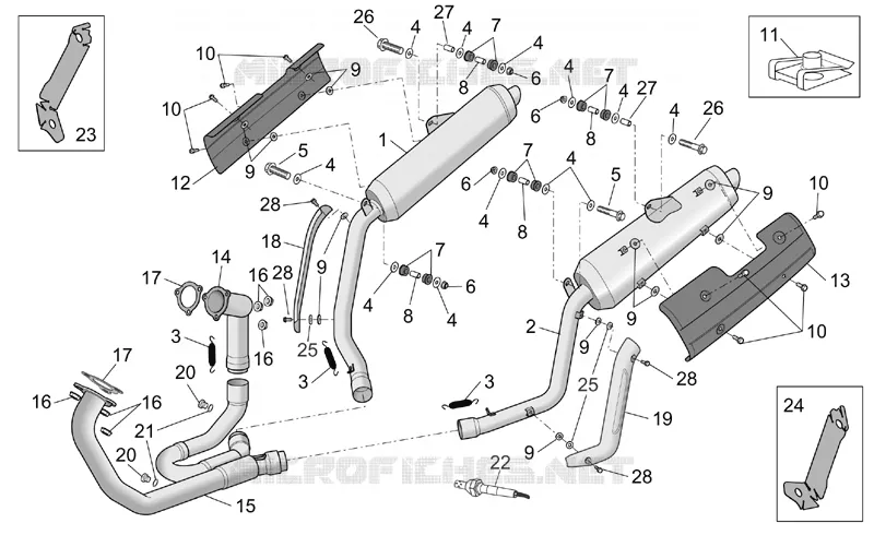 Exhaust pipe Aprilia APRILIA-MOTORCYCLES 1000 CAPONORD 2003  ETV Capo Nord