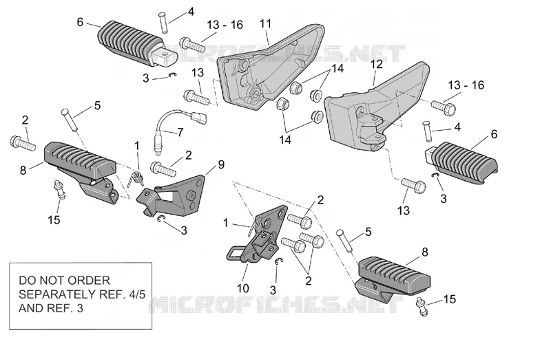 Foot rests Aprilia APRILIA-MOTORCYCLES 1000 CAPONORD 2003  ETV Capo Nord