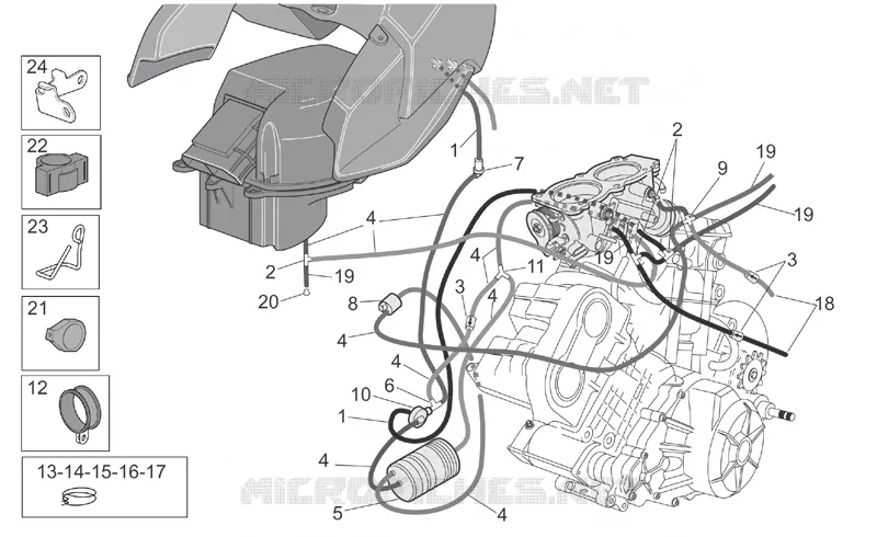 Fuel vapour recover system Aprilia APRILIA-MOTORCYCLES 1000 CAPONORD 2001  ETV Capo Nord