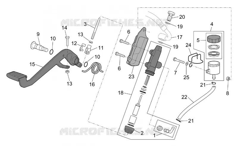 Rear master cylinder Aprilia APRILIA-MOTORCYCLES 1000 CAPONORD 2001  ETV Capo Nord