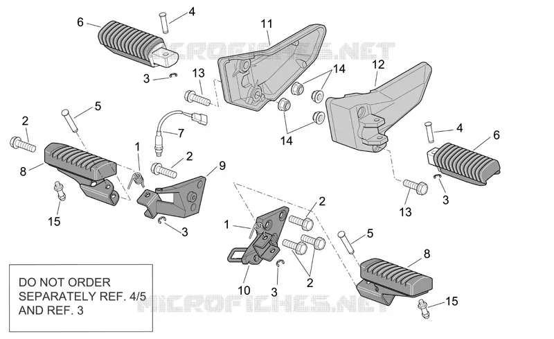 Foot rests Aprilia APRILIA-MOTORCYCLES 1000 CAPONORD 2006  ETV Capo Nord