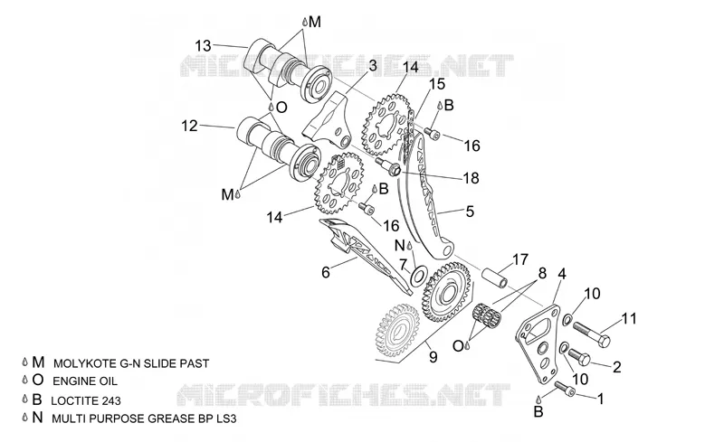 Front cylinder timing system Aprilia APRILIA-MOTORCYCLES 1000 CAPONORD 2006  ETV Capo Nord