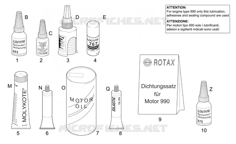 Sealing and lubricating agents Aprilia APRILIA-MOTORCYCLES 1000 CAPONORD 2004  ETV Capo Nord