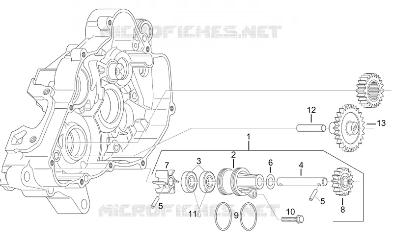 Water pump assy Aprilia APRILIA-MOTORCYCLES 125 CLASSIC 1998  Classic