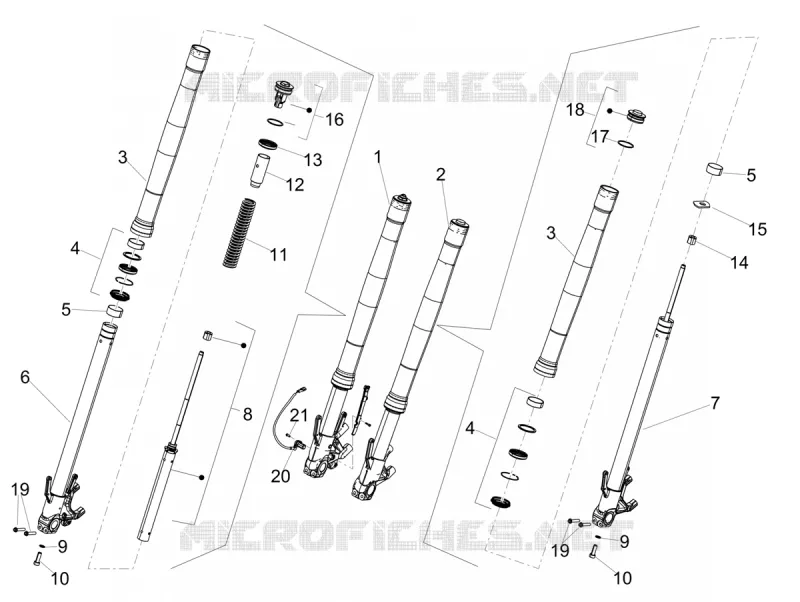 Front fork Kayaba Aprilia APRILIA-MOTORCYCLES 900 SHIVER 2017  Shiver 900 ABS Euro 4