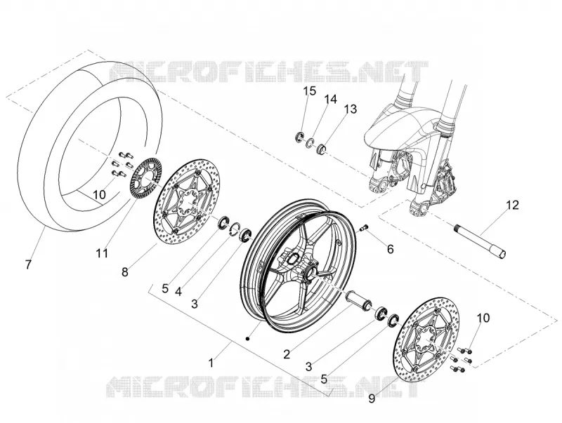 Front wheel Aprilia APRILIA-MOTORCYCLES 900 SHIVER 2017  Shiver 900 ABS Euro 4