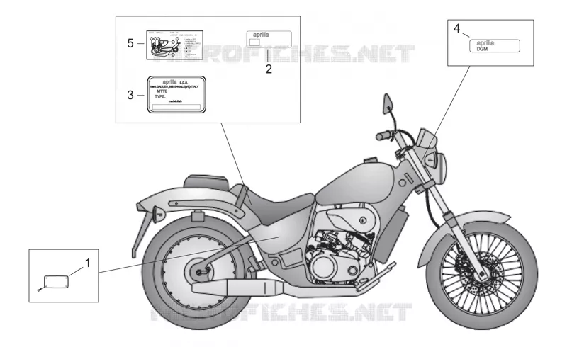Decal and operator's handbook Aprilia APRILIA-MOTORCYCLES 50 CLASSIC 1996  Classic