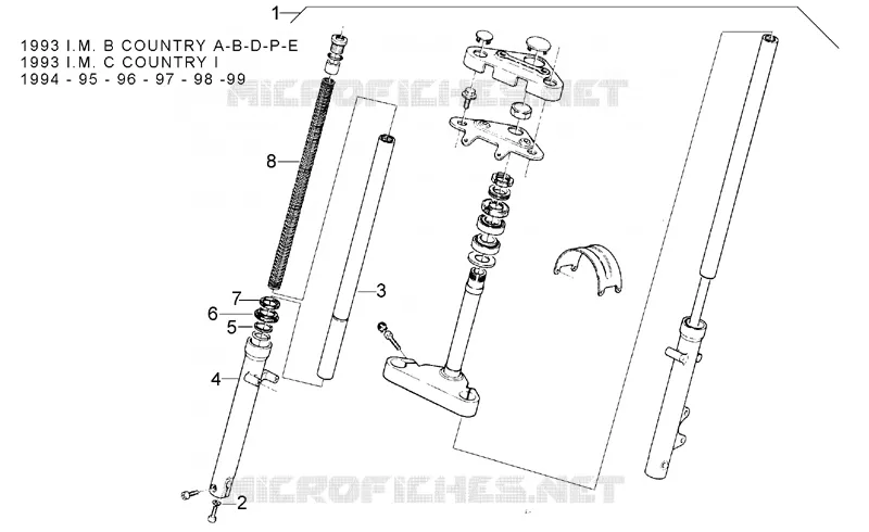 Front fork 93-99 - RH Sleeve Aprilia APRILIA-MOTORCYCLES 50 CLASSIC 1995  Classic