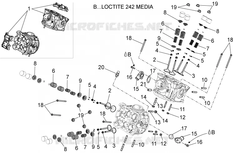 Cylinder head - valves Aprilia APRILIA-MOTORCYCLES 1200 DORSODURO 2012  Dorsoduro