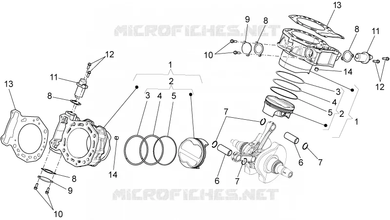 Cylinder with piston Aprilia APRILIA-MOTORCYCLES 1200 DORSODURO 2010  Dorsoduro