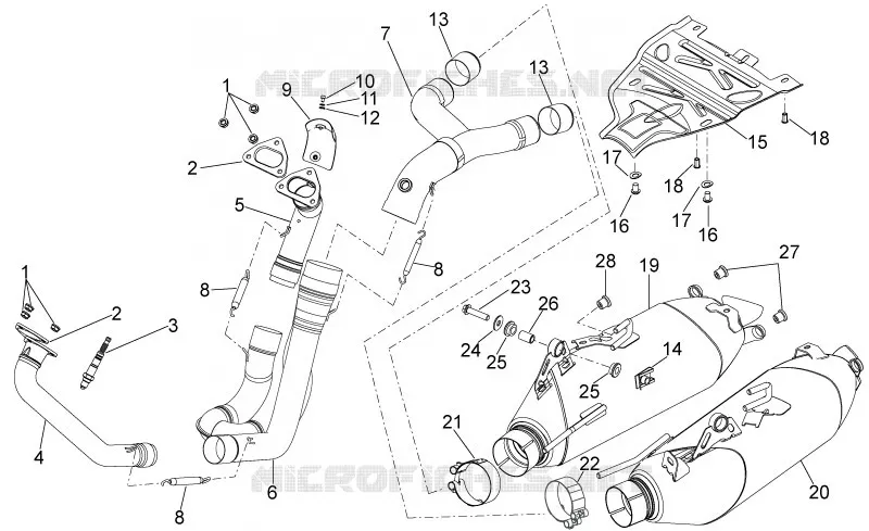 Exhaust unit Aprilia APRILIA-MOTORCYCLES 1200 DORSODURO 2012  Dorsoduro