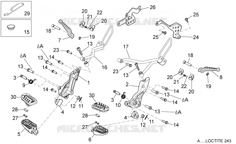 Foot rests Aprilia APRILIA-MOTORCYCLES 1200 DORSODURO 2011  Dorsoduro