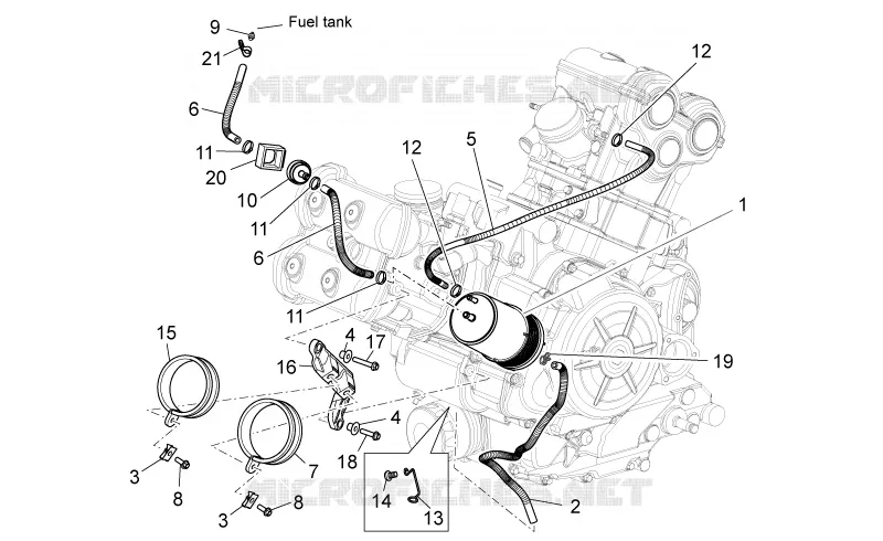 Fuel vapour recover system Aprilia APRILIA-MOTORCYCLES 1200 DORSODURO 2010  Dorsoduro