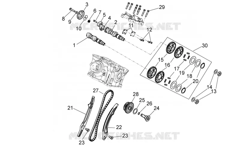 Rear cylinder timing system Aprilia APRILIA-MOTORCYCLES 1200 DORSODURO 2011  Dorsoduro