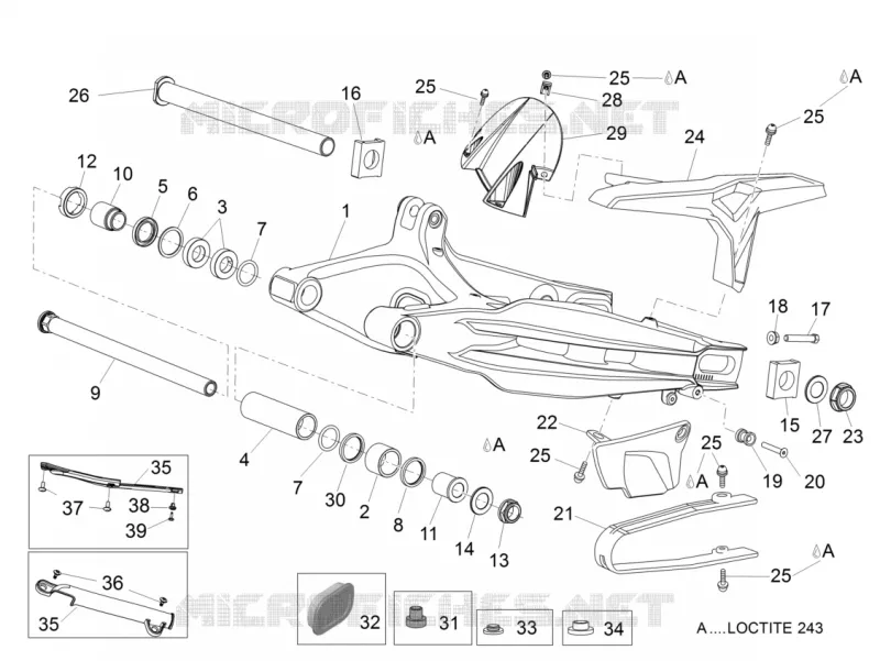 Swing arm Aprilia APRILIA-MOTORCYCLES 1200 DORSODURO 2010  Dorsoduro