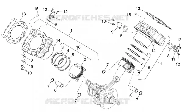 Cylinder with piston Aprilia APRILIA-MOTORCYCLES 750 DORSODURO 2008  Dorsoduro ABS