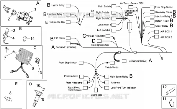 Electrical system I Aprilia APRILIA-MOTORCYCLES 750 DORSODURO 2009  Dorsoduro ABS