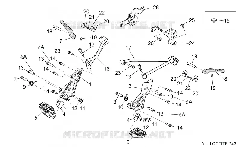 Foot rests Aprilia APRILIA-MOTORCYCLES 750 DORSODURO 2009  Dorsoduro ABS
