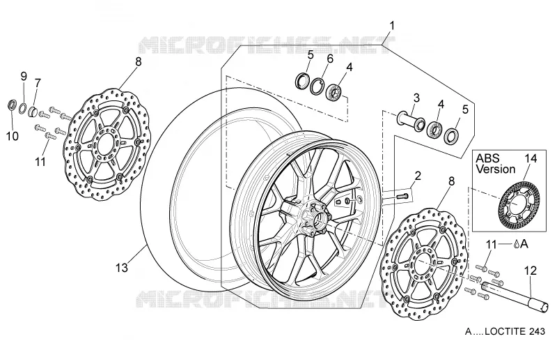Front wheel Aprilia APRILIA-MOTORCYCLES 750 DORSODURO 2011  Dorsoduro ABS