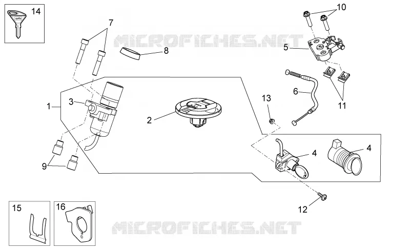 Lock hardware kit Aprilia APRILIA-MOTORCYCLES 750 DORSODURO 2012  Dorsoduro ABS