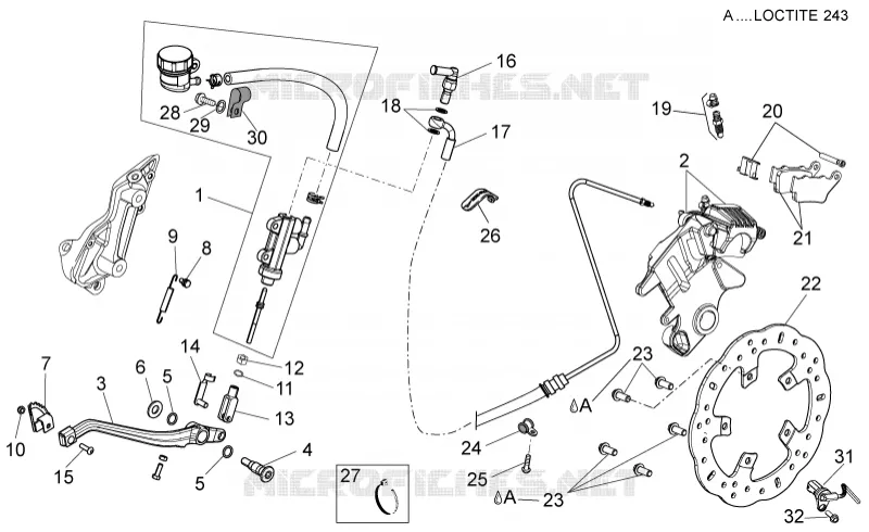 Rear brake system Aprilia APRILIA-MOTORCYCLES 750 DORSODURO 2013  Dorsoduro ABS