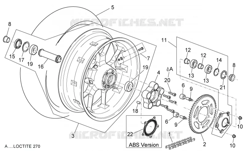Rear wheel Aprilia APRILIA-MOTORCYCLES 750 DORSODURO 2014  Dorsoduro ABS