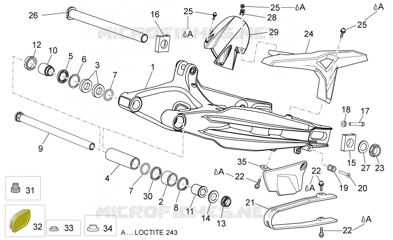 Swing arm Aprilia APRILIA-MOTORCYCLES 750 DORSODURO 2010  Dorsoduro ABS