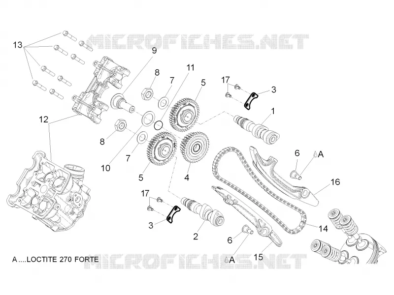 Front cylinder timing system Aprilia APRILIA-MOTORCYCLES 750 DORSODURO 2015  Dorsoduro ABS