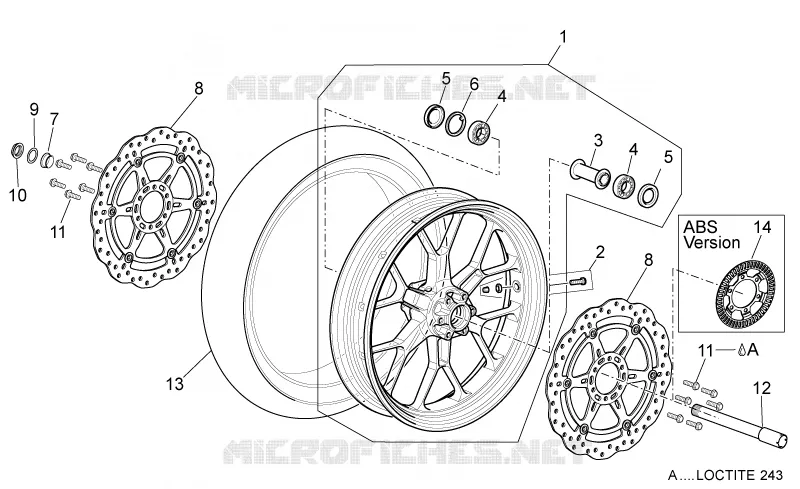 Front wheel Aprilia APRILIA-MOTORCYCLES 750 DORSODURO 2016  Dorsoduro ABS
