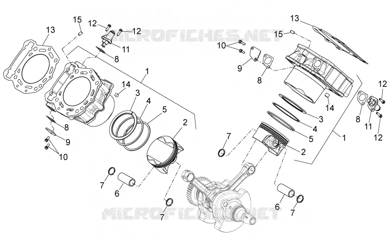 Cylinder with piston Aprilia APRILIA-MOTORCYCLES 750 DORSODURO 2012  Dorsoduro Factory ABS