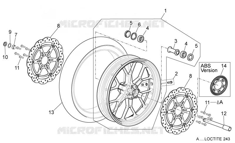 Front wheel Aprilia APRILIA-MOTORCYCLES 750 DORSODURO 2011  Dorsoduro Factory ABS