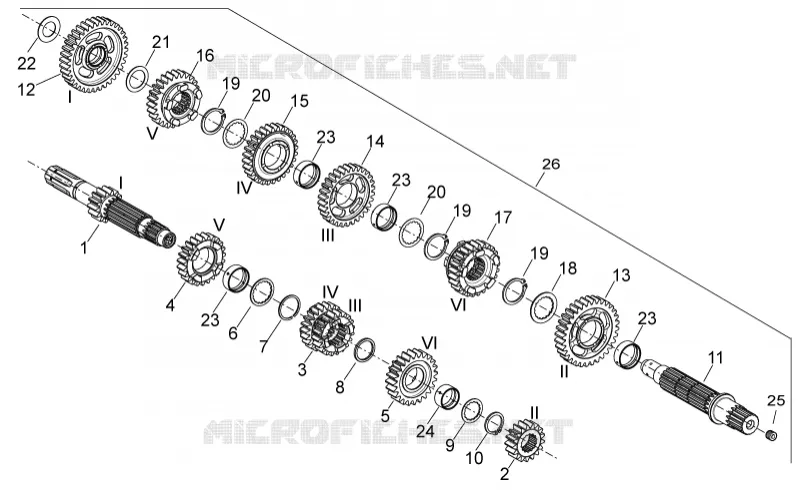 Gear box Aprilia APRILIA-MOTORCYCLES 750 DORSODURO 2013  Dorsoduro Factory ABS
