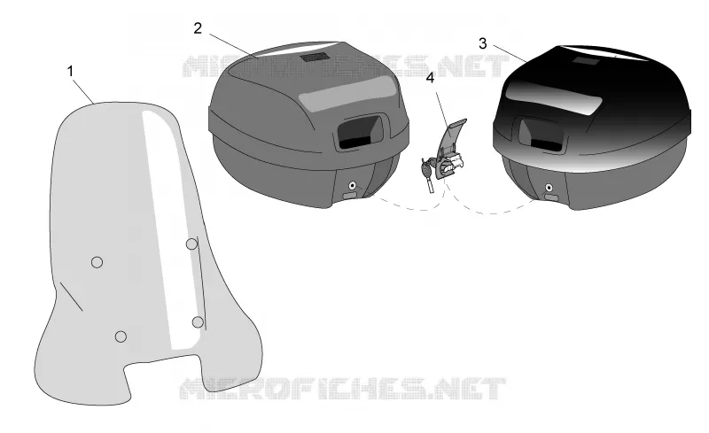 Acc. - Windshields/Top cases Aprilia APRILIA-SCOOTER 50 GULLIVER 1995  Gulliver Air