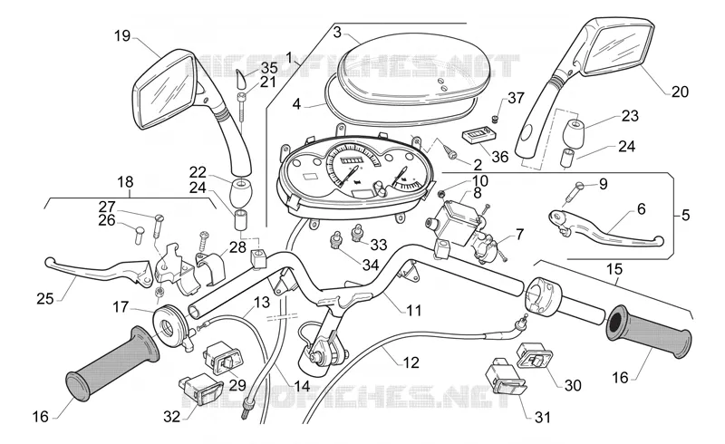 Handlebar - Dashboard Aprilia APRILIA-SCOOTER 50 GULLIVER 1996  Gulliver Air