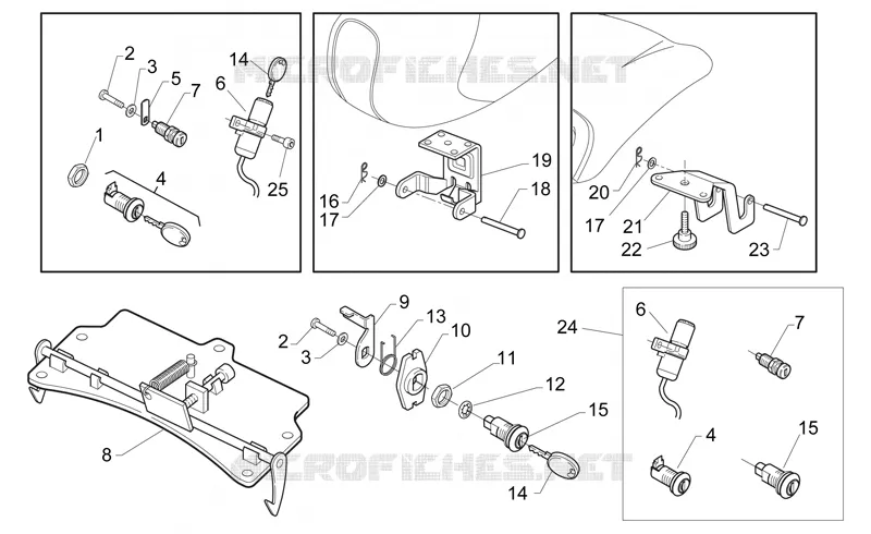 Lock hardware kit Aprilia APRILIA-SCOOTER 50 GULLIVER 1997  Gulliver Air