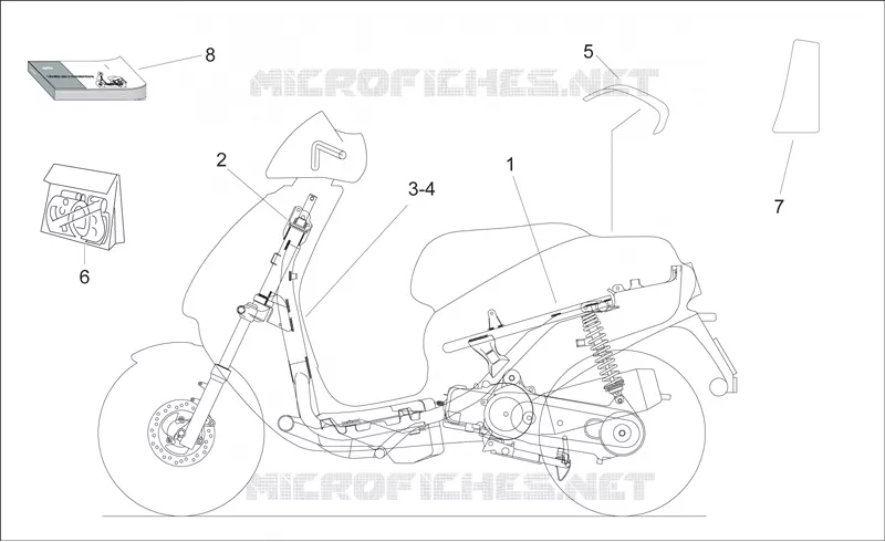 Plate set-decal-op.handbooks Aprilia APRILIA-SCOOTER 50 GULLIVER 1998  Gulliver Air