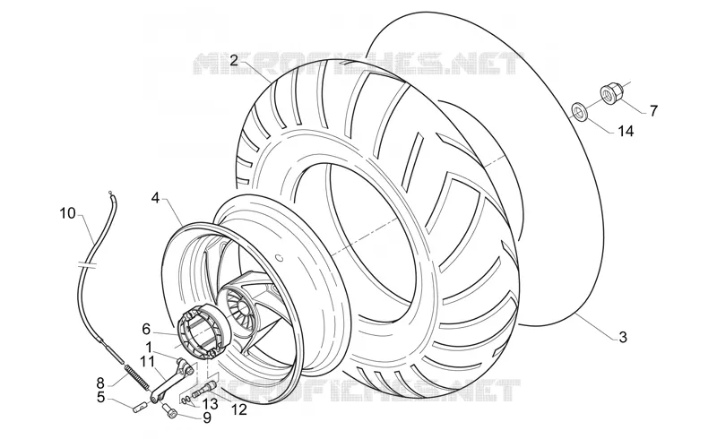 Rear wheel Aprilia APRILIA-SCOOTER 50 GULLIVER 1996  Gulliver Air