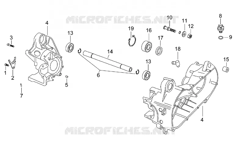 Central crank-case set Aprilia APRILIA-SCOOTER 50 GULLIVER 1998  Gulliver H20