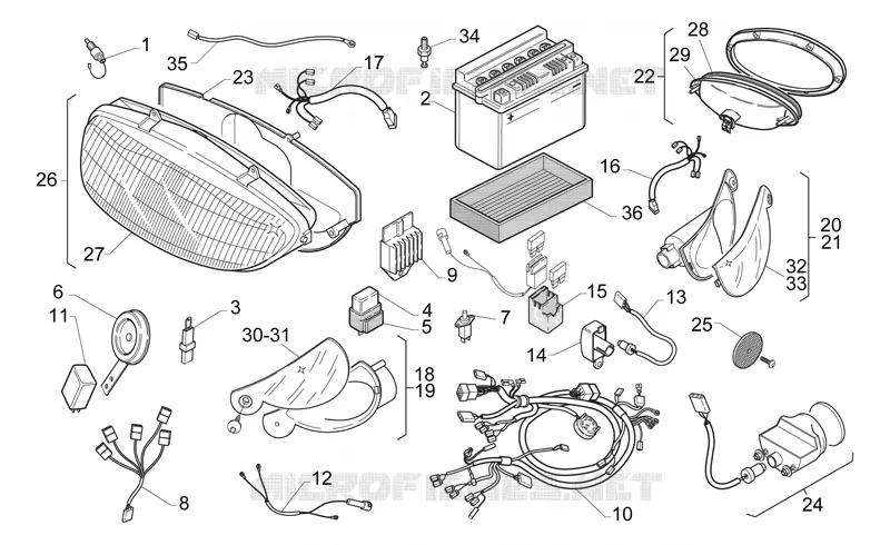 Electrical system Aprilia APRILIA-SCOOTER 50 GULLIVER 1997  Gulliver H20